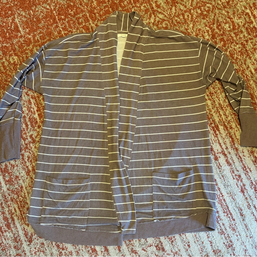 Maurices Women’s Cardigan in Mauve and Cream Stripes